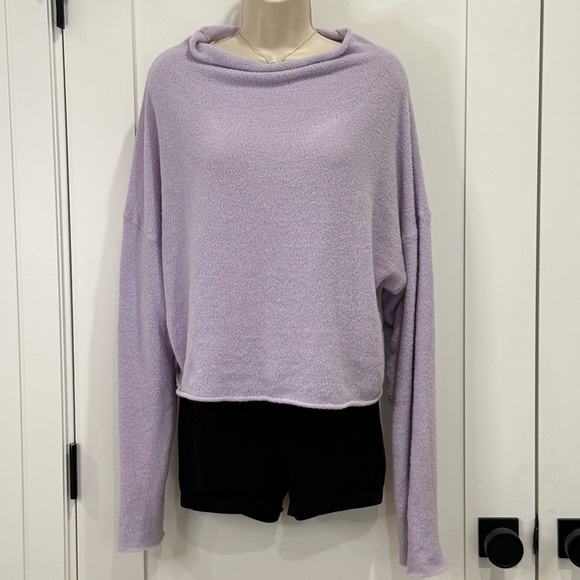 Free People Celeste Sweater Funnel Neck Relaxed Dolman Sleeve Purple Size XS - Picture 2 of 9